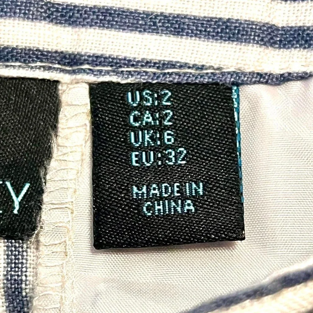Cynthia Rowley navy + white striped shorts with adjustable waist